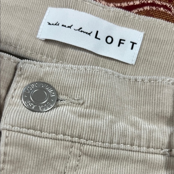 LOFT Light Beige Corduroy Trousers - Picture 2 of 4